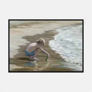 Niño con plato verde